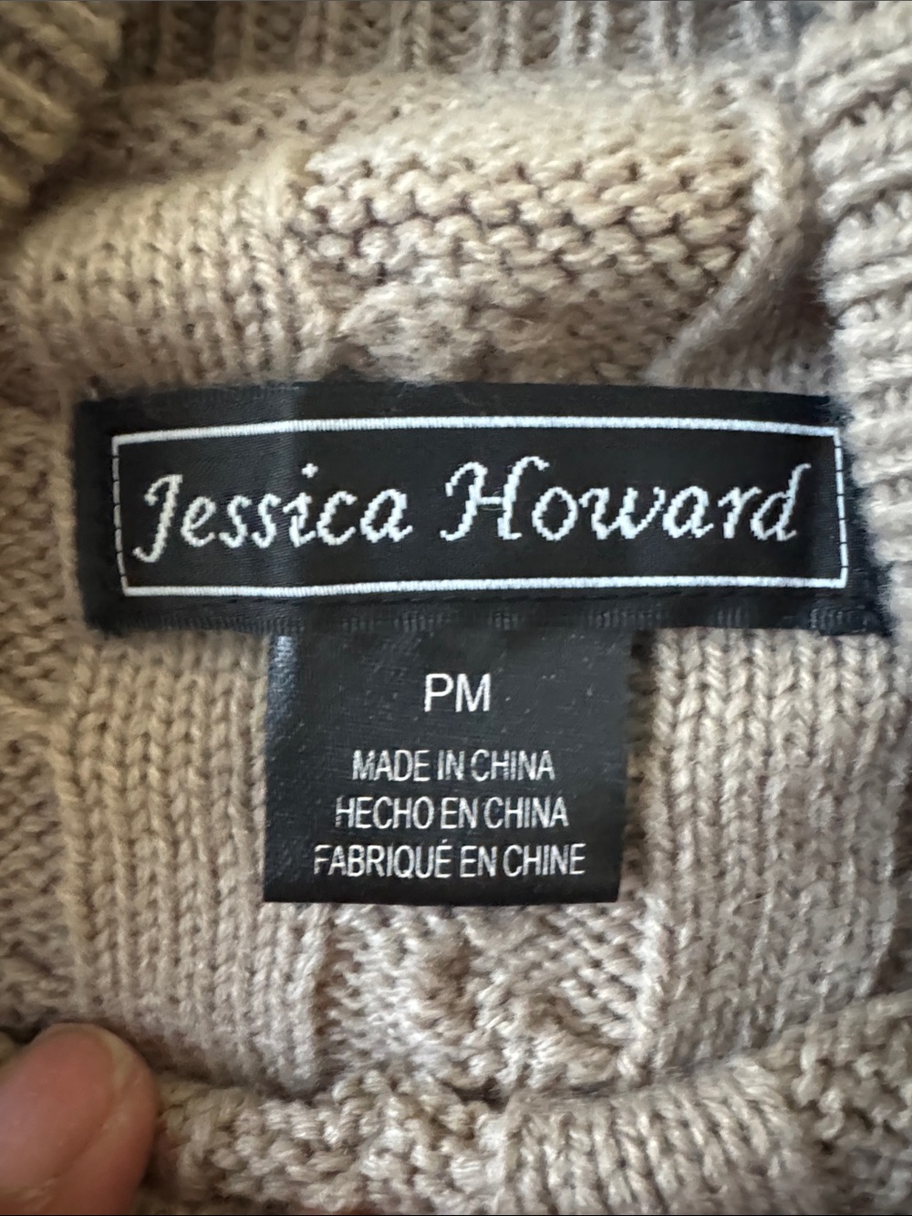 Jessica Howard Cream Cable Knit Sweater - PM